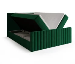 Meble Młodzieżowe|Łóżka Młodzieżowe>BROMARKT Zielone łóżko kontynentalne 140x200 cm z pojemnikiem na pościel DREAM DUO