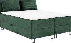 Łóżka Małżeńskie|Łóżka Ze Stelażem>BROMARKT Zielone łóżko 180x200 cm kontynentalne z pojemnikiem do sypialni TESSA
