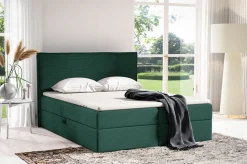 Łóżka Ze Stelażem|Łóżka Z Zagłówkiem></noscript>BROMARKT Zielone tapicerowane łóżko małżeńskie do sypialni 180x200 cm MALIBU