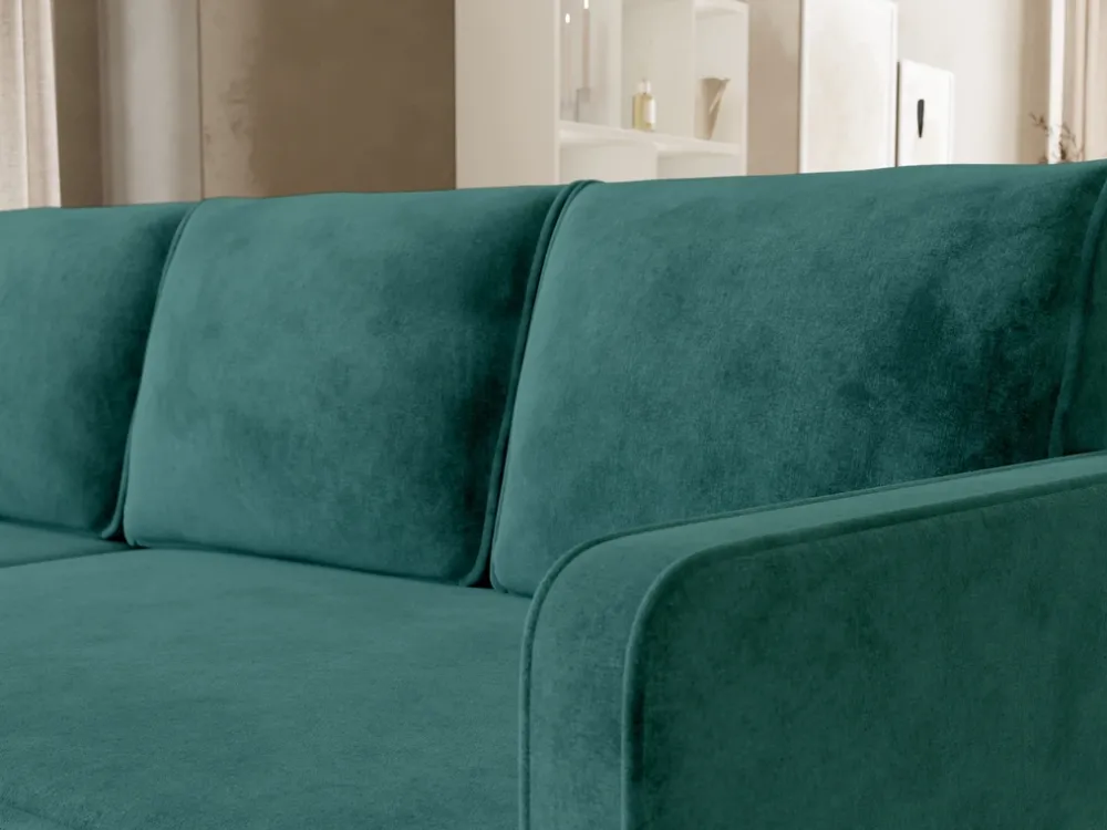 Meble Dla Dzieci|Meble Młodzieżowe>BROMARKT Zielony narożnik do salonu z funkcją spania i pojemnikiem QULIO