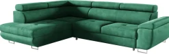 Narożniki>Meble Grand Zielony narożnik do salonu z funkcją spania LISA