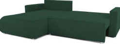 Meble Dla Dzieci|Meble Młodzieżowe></noscript>BROMARKT Zielony narożnik sztruksowy z funkcją spania do salonu HAVANA