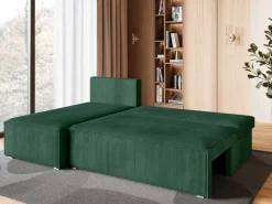Meble Dla Dzieci|Meble Młodzieżowe>BROMARKT Zielony narożnik sztruksowy do salonu z funkcją spania TOP SLIM