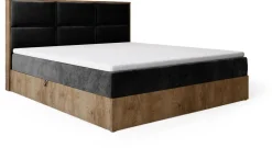 Łóżka Małżeńskie|Łóżka Ze Stelażem></noscript>BROMARKT Łózko kontynentalne do sypialni z pojemnikiem do sypialni 180x200 cm LOFT dąb lefkas