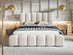 Meble Młodzieżowe|Łóżka Młodzieżowe></noscript>Riban Łózko tapicerowane z pojemnikiem do sypialni 140x200 cm MEOW