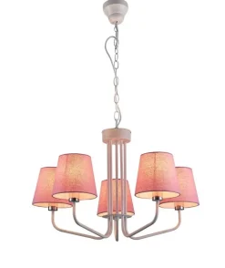 Oświetlenie Jadalni|Oświetlenie Salonu>Ledea Zyrandol różowy lampa 5xE14 York